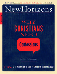 REVIEW: Letham’s Christian’s Pocket Guide to Baptism by D. Dillard  NewHorizons t h e  Or t h o d o x