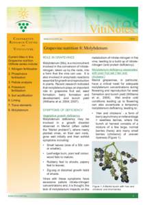 VitiNotes www.crcv.com.au[removed]Grapevine nutrition 8: Molybdenum