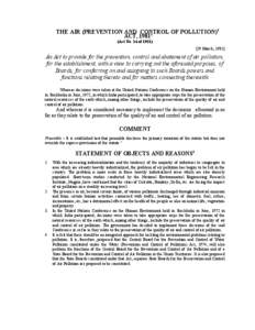 THE AIR (PREVENTION AND CONTROL OF POLLUTION)1 2 ACT, 1981 (Act No. 14 of 1981)