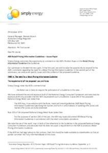 Level 14 Como Office Tower 644 Chapel Street South Yarra, Victoria 3141 Fax +[removed]simplyenergy.com.au