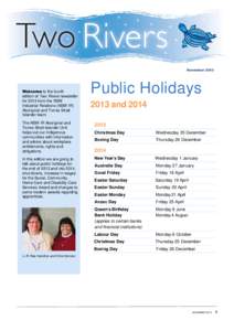 Two Rivers Newsletter November 2013