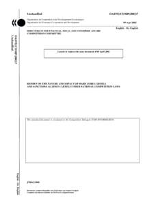 Unclassified  DAFFE/COMP[removed]Organisation de Coopération et de Développement Economiques Organisation for Economic Co-operation and Development