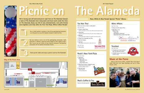 Picnic on The Alameda 2011 Parade Program Rose, White & Blue Parade  We’re having and old fashioned picnic right here on The Alameda! Sample