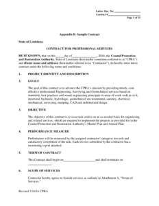 LaGov Doc. No: Contract # Page 1 of 13 Appendix E- Sample Contract State of Louisiana