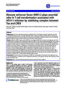 Myocyte enhancer factor (MEF)-2 plays essential roles in T-cell transformation associated with HTLV-1 infection by stabilizing complex between Tax and CREB