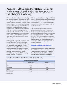 Appendix 5B: Demand for Natural Gas and Natural Gas Liquids (NGLs) as Feedstock in the Chemicals Industry This appendix discusses demand for natural gas and NGLs as a feedstock, focusing on the manufacturing of bulk chem