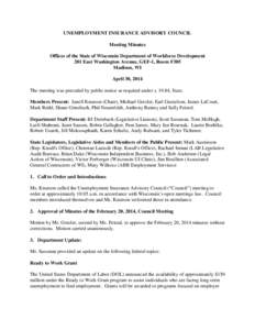 UI Advisory Council Meeting Minutes, April 30, 2014