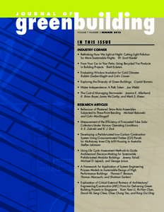 greenbuilding J O U R N A L O F  VOLUME 7 NUMBER 3 SUMMER 2012