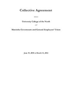 Collective Agreement between University College of the North and