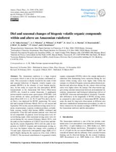 Atmos. Chem. Phys., 15, 3359–3378, 2015 www.atmos-chem-phys.netdoi:acp © Author(sCC Attribution 3.0 License.  Diel and seasonal changes of biogenic volatile organic compound