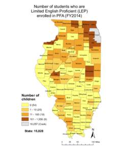 Number of students who are Limited English Proficient (LEP) enrolled in PFA (FY2014) Jo Daviess  StephensonWinnebago