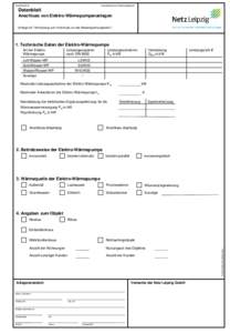 StandUnterliegt keinem Änderungsdienst! Datenblatt Anschluss von Elektro-Wärmepumpenanlagen