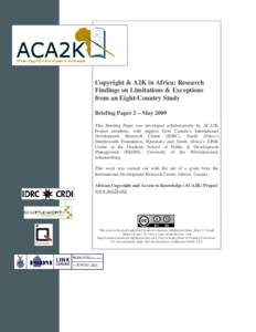 ACA2K Briefing Paper 2_DTP - May 2009