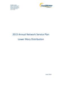2015 Annual Network Service Plan Lower Mary Distribution June 2014  Table of Contents