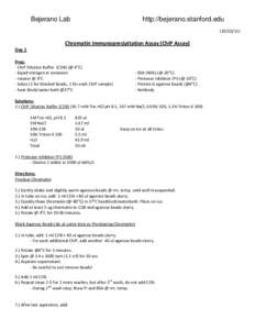 Amines / Immunologic tests / Protein-protein interaction assays / Immunoprecipitation / Buffer solution / Tris / Chromatin immunoprecipitation / Hydrogen chloride / Ethylenediaminetetraacetic acid / Chemistry / Buffers / Protein methods