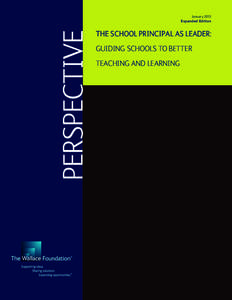 The School Principal as Leader: Guiding Schools to Better Teaching and Learning