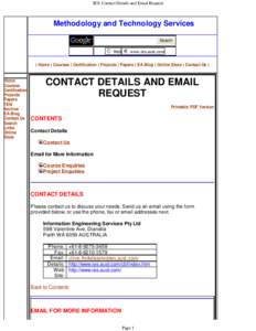 IES: Contact Details and Email Request  Methodology and Technology Services Search Web