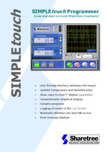 SIMPLEtouch  SIMPLEtouch Programmer (now standard on most Sharetree chambers)  