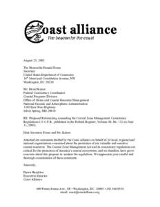 Coast Alliance Comments on proposed Federal Consistency Regulation Revisions