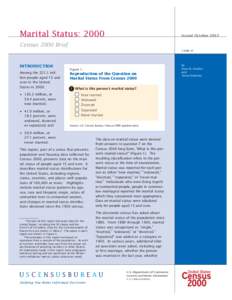 Marital Status: 2000  Issued October 2003 Census 2000 Brief C2KBR-30