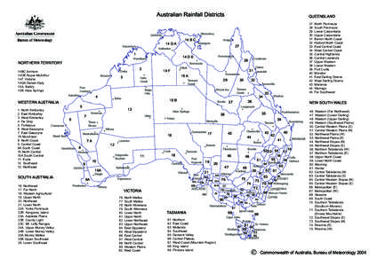 Australian Rainfall Districts  14 B C 14 G A