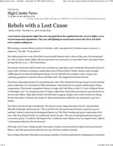 High Country News -- Printable -- December 10, 2007: Rebels w...