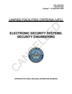 UFC[removed]04A Electronic Security Systems: Security Engineering, with Change 2; replaced by UFC[removed]