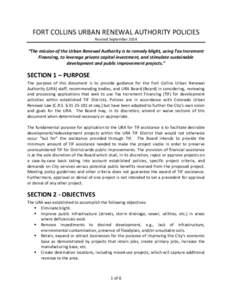 Taxation / Urban Renewal Authority / Urban renewal / Public economics / Public administration / SouthSide Works / Government / Public finance / Tax increment financing