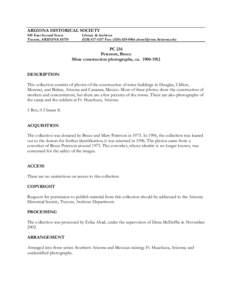 ARIZONA HISTORICAL SOCIETY 949 East Second Street Tucson, ARIZONA[removed]Library & Archives[removed]Fax: ([removed]removed]