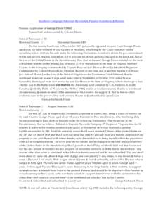 Southern Campaign American Revolution Pension Statements & Rosters Pension Application of George Dixon S38662 Transcribed and annotated by C. Leon Harris State of Tennessee } SS Hawkins County } November Sessions 1819