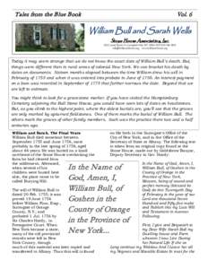 National Register of Historic Places in Orange County /  New York / New York / Bull Stone House / Richard Bull / Bull / Sarah / Sacred bull / Torah / Hebrew Bible