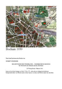 Bochum 1939 historischer Stadtplan mit Hinweispfeil auf die Alleestraße 12, heute Willy-Brandt-Platz