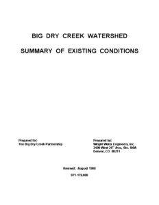 BIG DRY CREEK WATERSHED SUMMARY OF EXISTING CONDITIONS