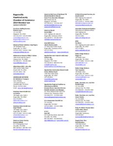 Rogersville HawkinsCounty Chamber of Commerce 2014 Member List Updated[removed]AccuForce Staffing Services