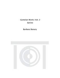 Gamelan Works Vol. 2 Satires Barbara Benary  