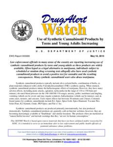 Use of Synthetic Cannabinoid Products by Teens and Young Adults Increasing U . S . D E P A R T M E N T