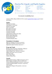 Newton Pet, Aquatic and Reptile Supplies Accounts Office : 21 Stadium Drive Kingskerswell Newton Abbot Devon
