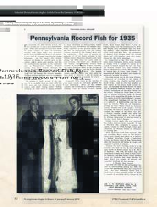 Selected Pennsylvania Angler Article from the January 1936 issue  32 Pennsylvania Angler & Boater • January/February 2016