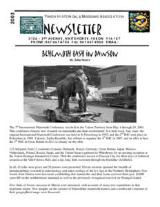 2003  YUKON HISTORICAL & MUSEUMS ASSOCIATION Newsletter