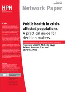 Public health in crisis-affected populations: A practical guide for decision-makers