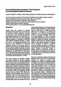 Gajah  Ecosystem Restoration Concessions: A New Strategy for Conserving Elephant Habitat in Sumatra? Arnold F. Sitompul1,2*, Mathew Linkie3, Donny Gunaryadi2,4, Elisabet Purastuti2 and Arif Budiman2,5 Con