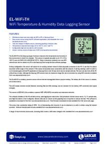 EL-WiFi-TH  WiFi Temperature & Humidity Data Logging Sensor FEATURES •	 •