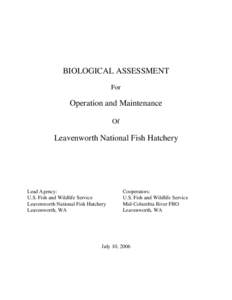 BIOLOGICAL ASSESSMENT For Operation and Maintenance Of