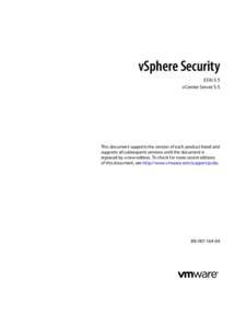 vSphere Security - ESXi 5.5