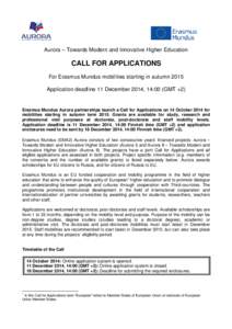 Microsoft Word - AURORA Call for applications 2014