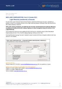 Date: 22 October 2014 Ref: PAV FH 038 NEW LANE CONFIGURATION: from 21 October 2014 -