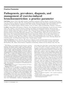 Pathogenesis, prevalence, diagnosis, and management of exercise-induced bronchoconstriction: a practice parameter