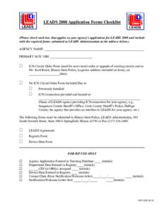 Microsoft Word - LEADS 2000 Application Forms Checklist Revised[removed]doc