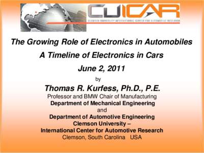 In-car entertainment / Dynamometer / Mechanical engineering / Robert Bosch GmbH / Blaupunkt / Clemson University / Technology / Pickens County /  South Carolina / South Carolina