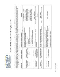 Fiscal Year 2010 Contract Transition Training Opportunities